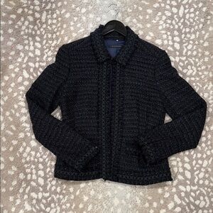 Elie Tahari Navy Tweed Jacket